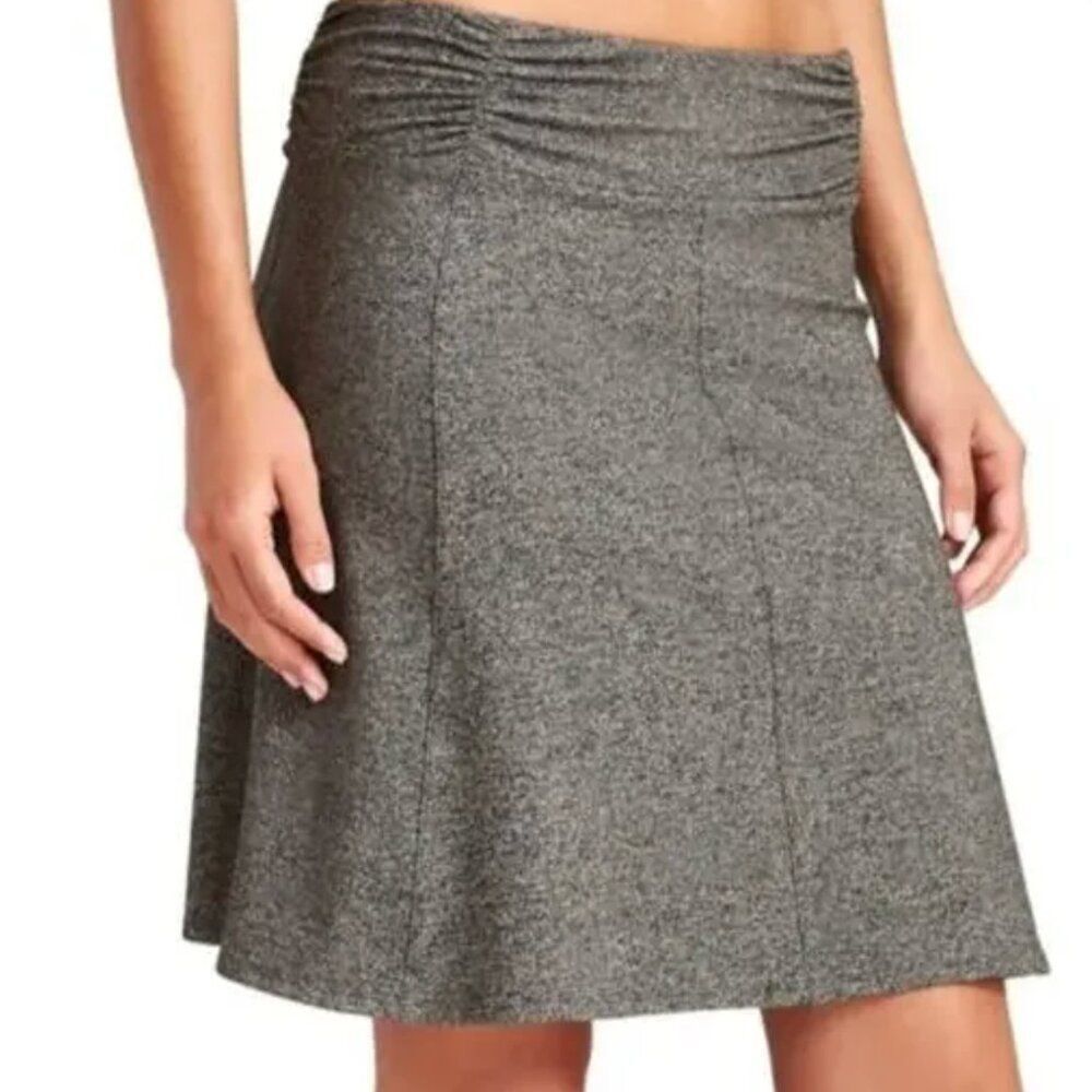 Athleta Gray Heathered A-Line Stretch‎ Skirt Size Small Tall (ST)